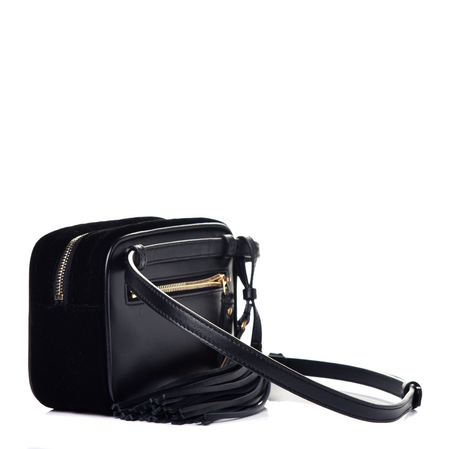 Velour Matelasse Monogram Lou Belt Bag Black