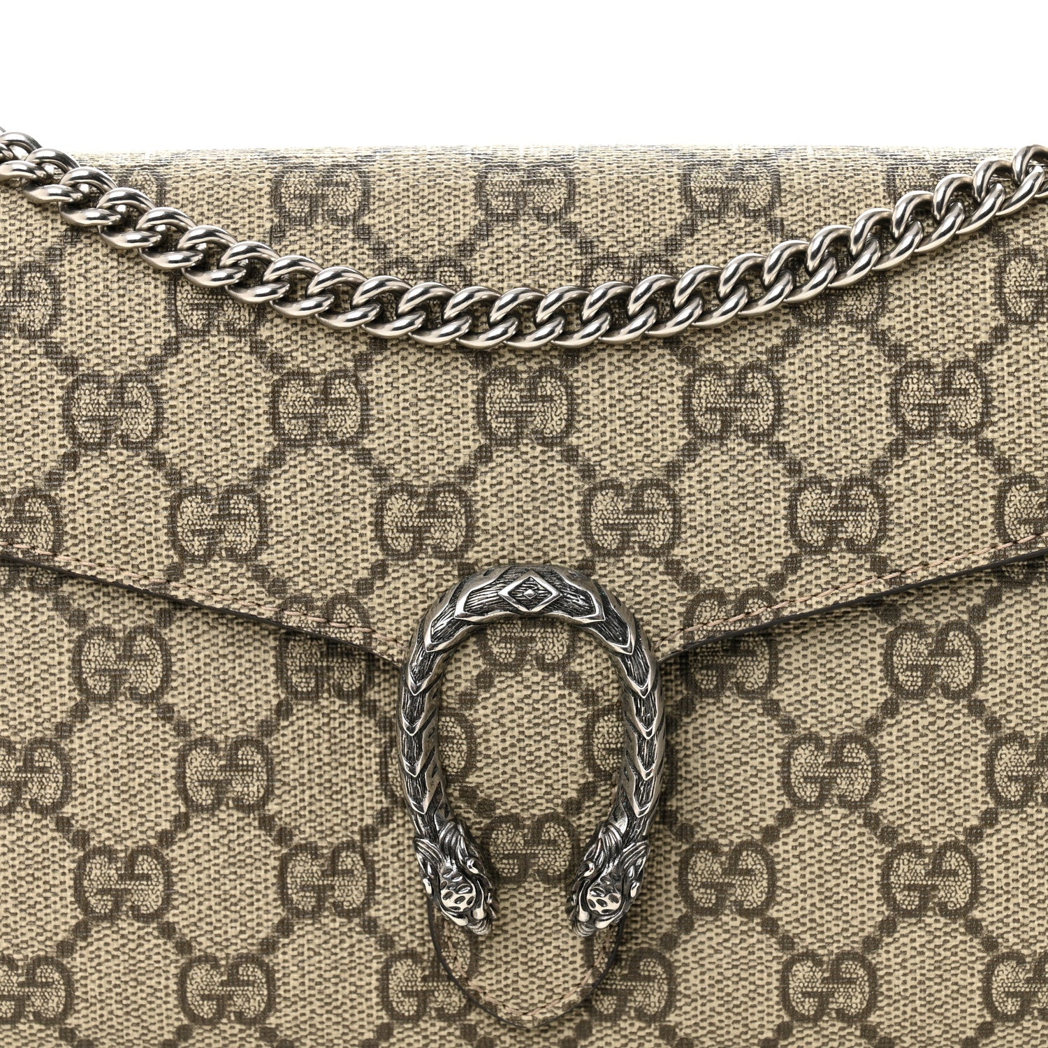 Gucci GG Supreme Monogram Mini Dionysus Chain Wallet Beige Taupe 8 of 11