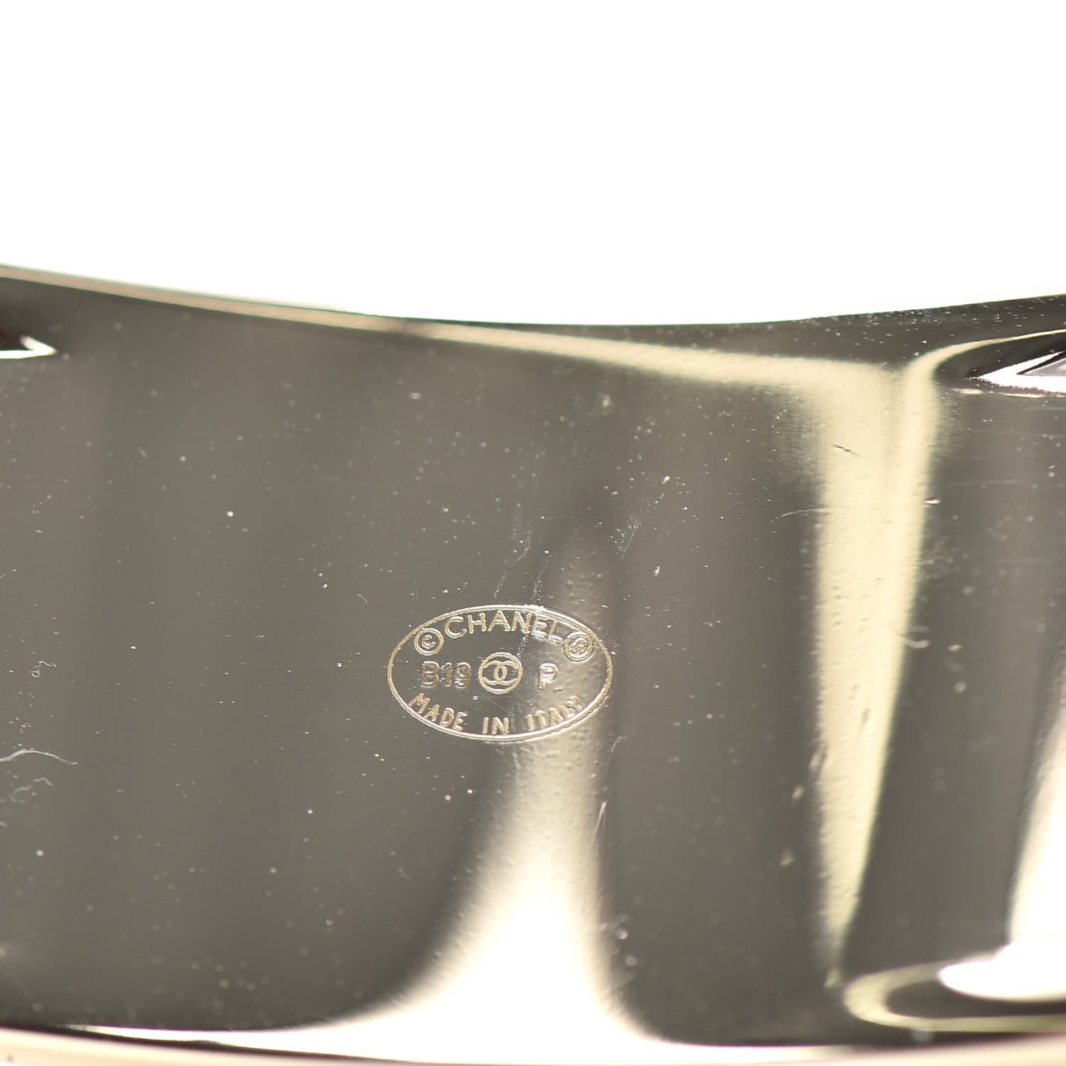 Chanel Calfskin Logo Buckle Bracelet S Black 4 of 4