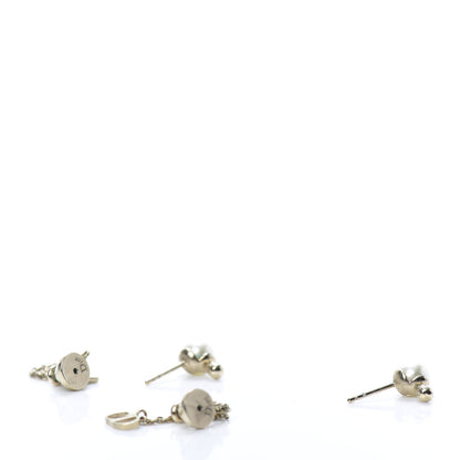 Christian Dior Pearl La Petite Tribale Dangle Chain Earrings Gold 3 of 4