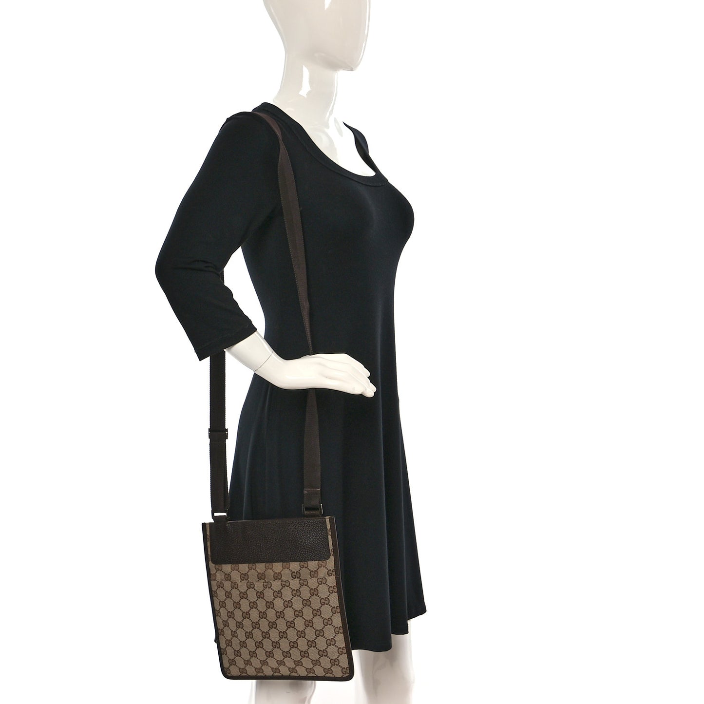 Monogram Messenger Crossbody Bag Dark Brown