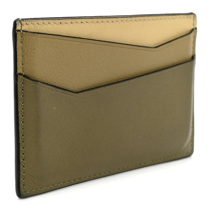 Loewe Calfskin Puzzle Colorblock Card Holder Clay Green 3 of 8