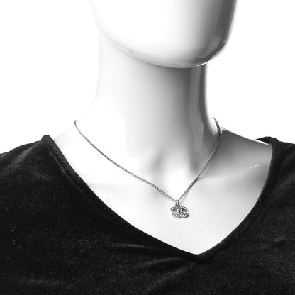 Chanel Crystal Timeless CC Necklace Silver 2 of 6