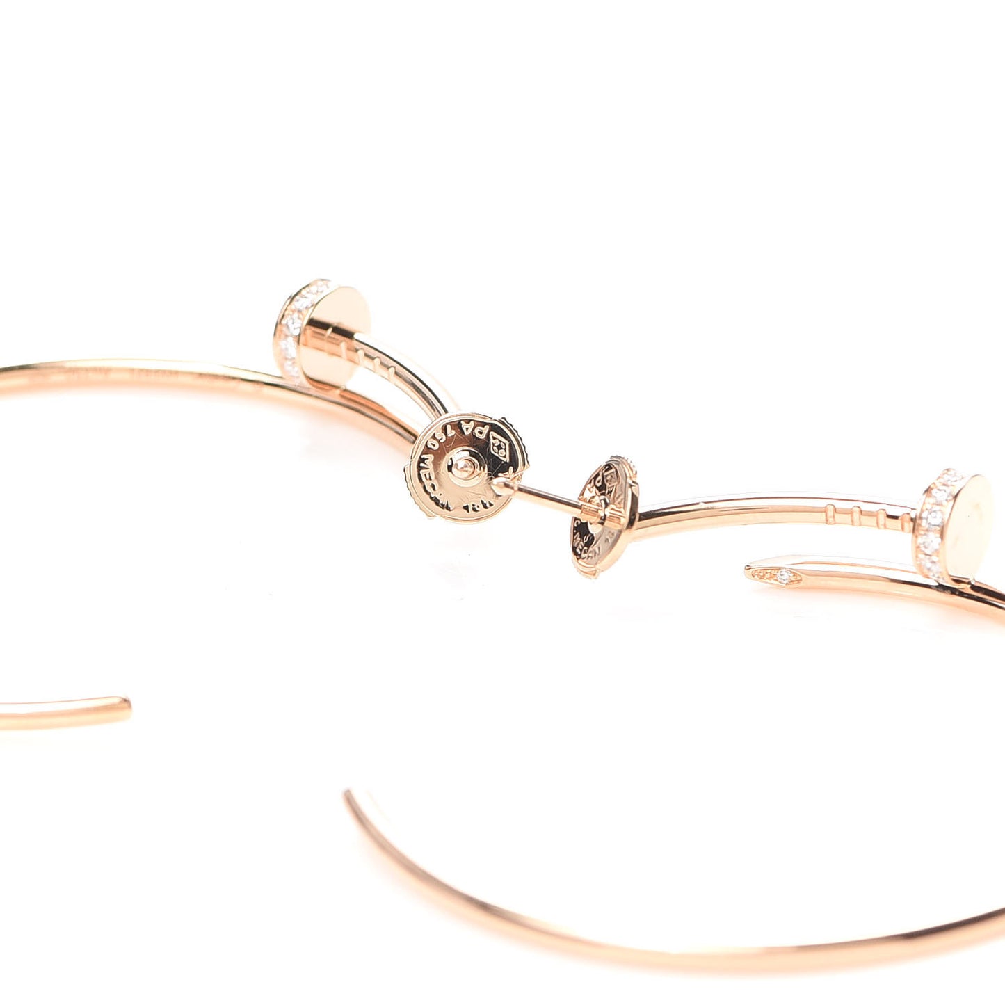 18K Pink Gold Diamond Juste Un Clou Hoop Earrings