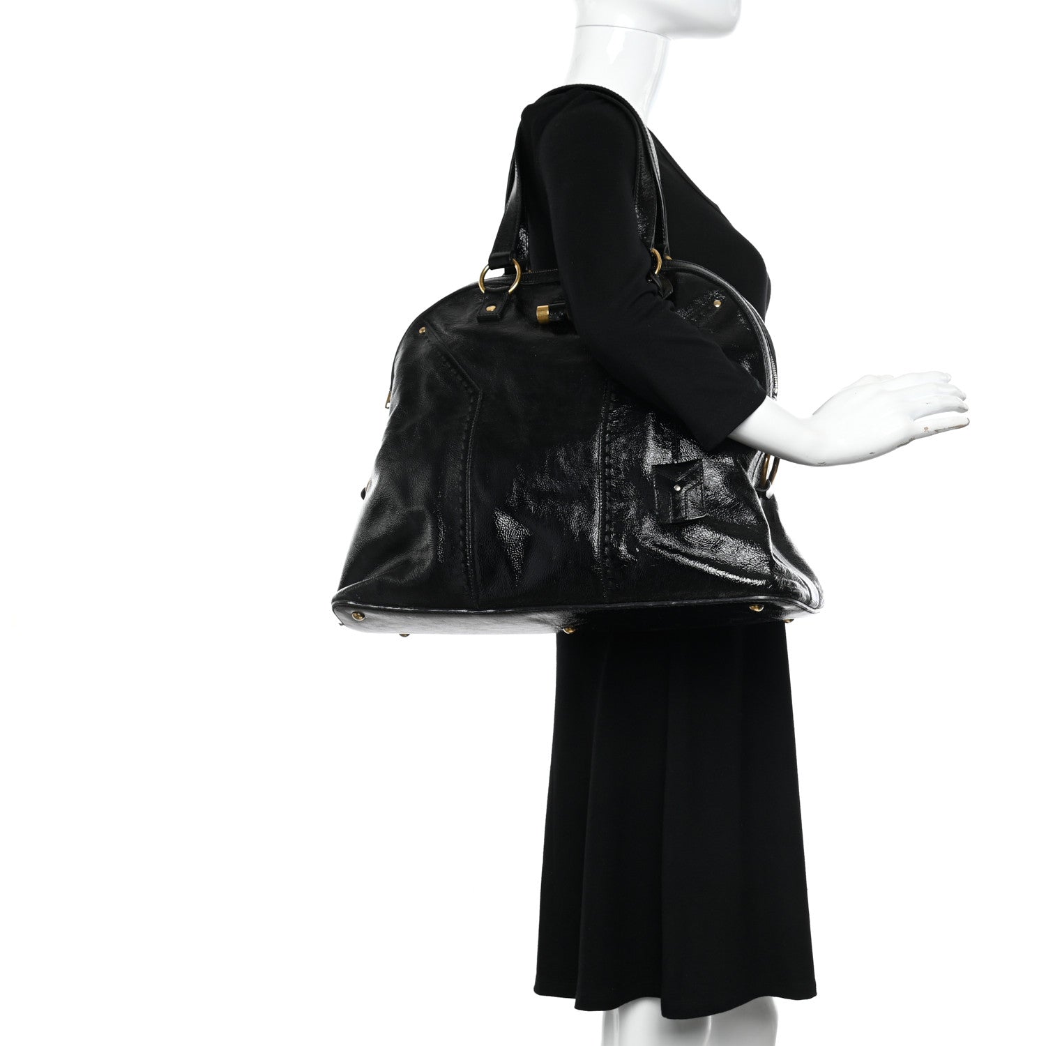 Saint Laurent Patent Oversized MUSE Black 2 of 13