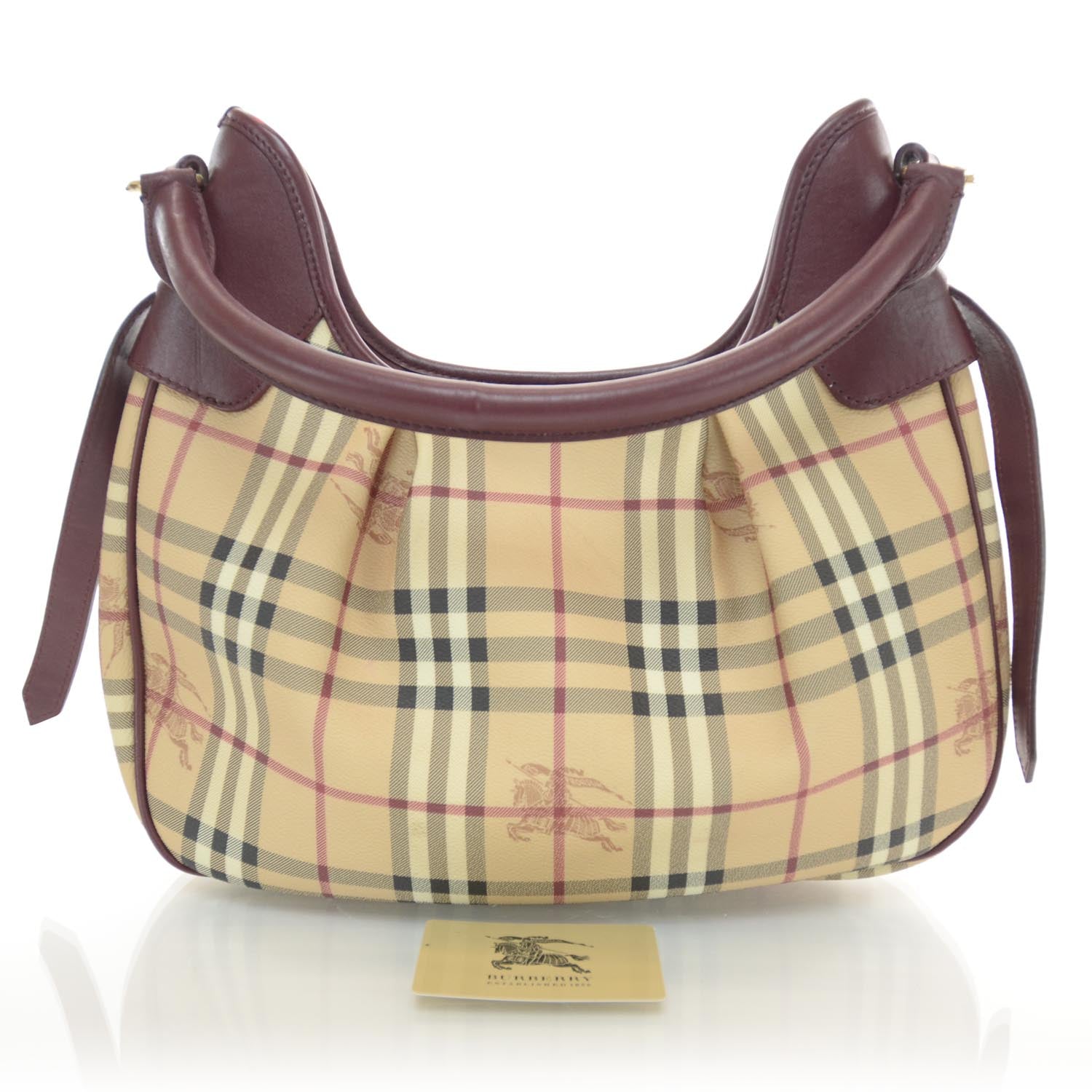 Burberry Haymarket Check Hobo Red 3 of 7