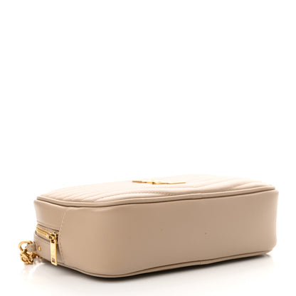 Saint Laurent Calfskin Matelasse Monogram Mini Lou Camera Bag Dark Beige 4 of 11