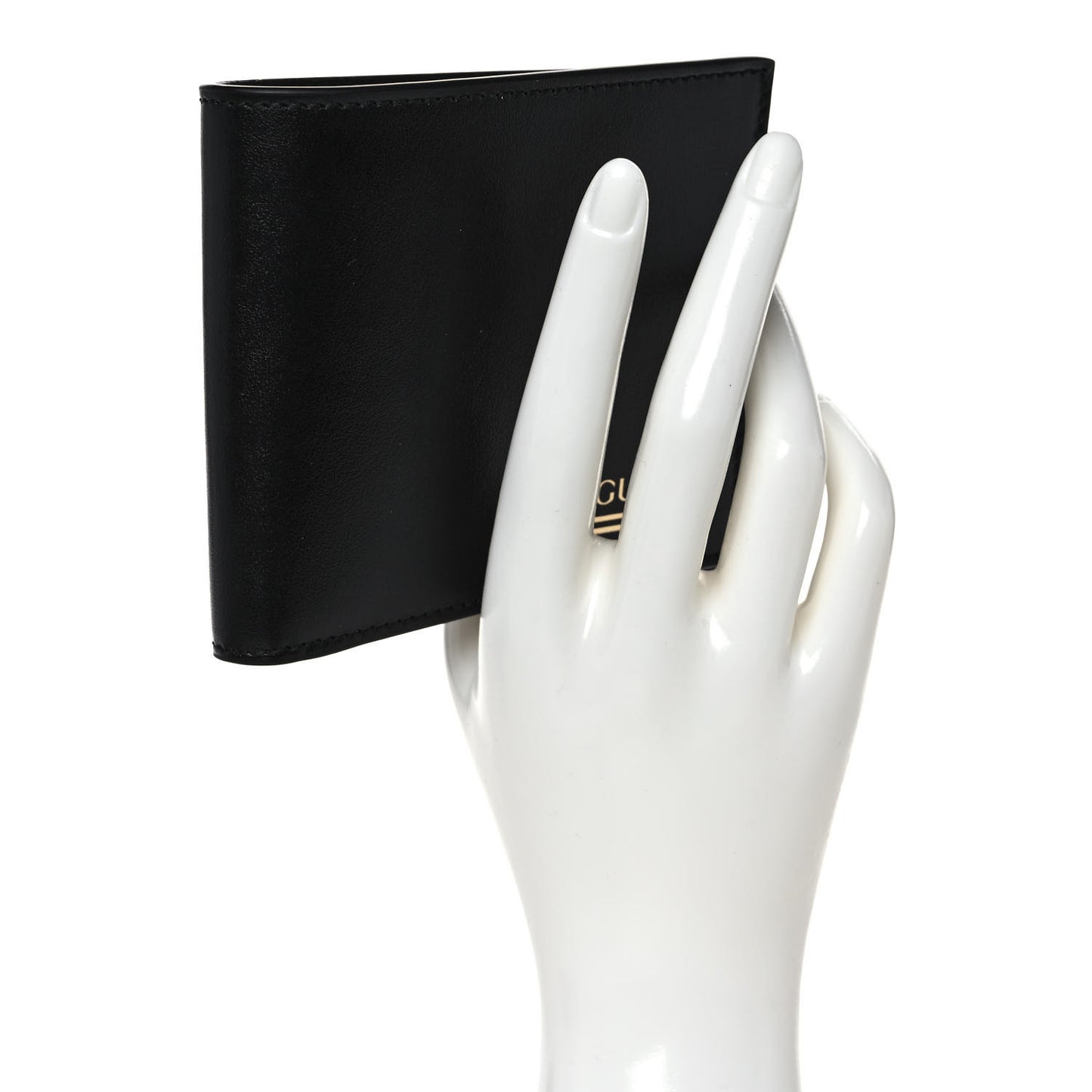 Plutone Calfskin Logo Bi-Fold Wallet Black