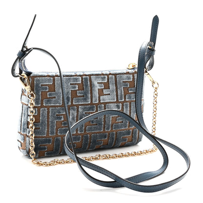 Fendi Velvet Jacquard FF Baguette Pouch Anice 3 of 9