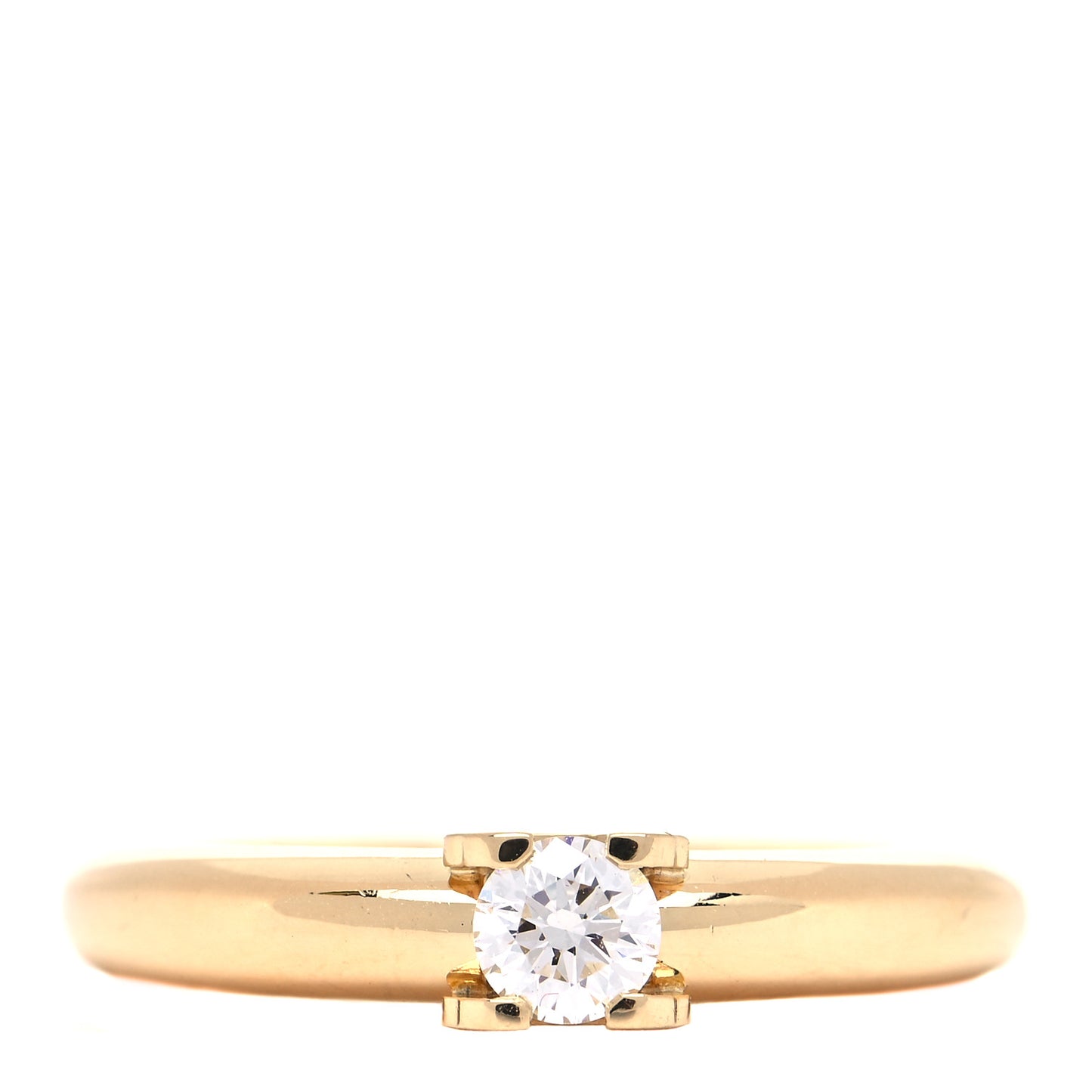 18K Yellow Gold Diamond .28ct Louis Cartier Engagement Ring 54 6.75
