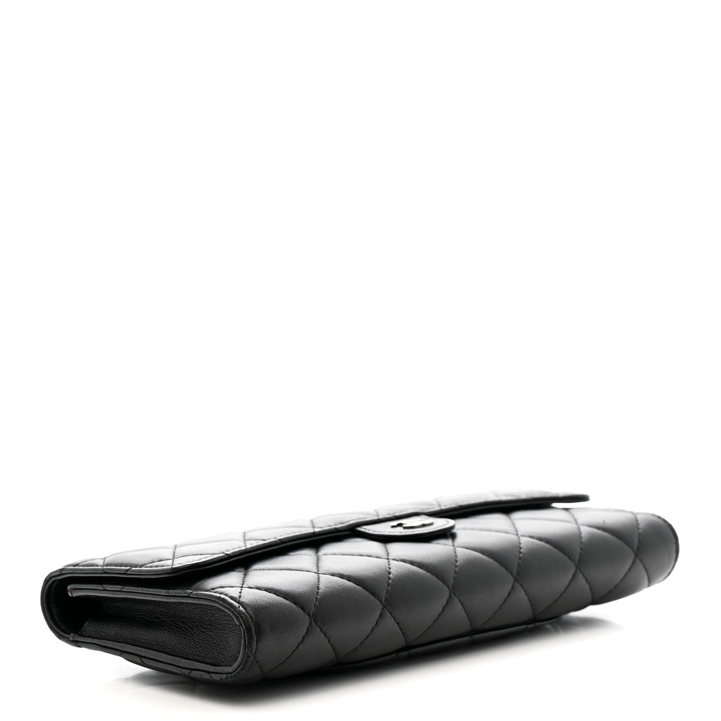 Lambskin Quilted Travel Wallet Black