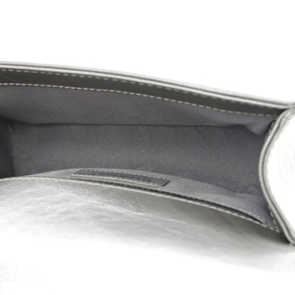 Chanel Metallic Aged Calfskin Quilted Small Top Handle Boy Flap Silver 5 of 12