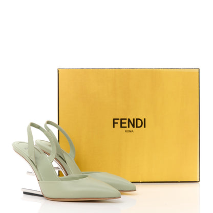 Fendi Vitello Fendi First 95mm Slingback Pumps 35 Musk 9 of 9