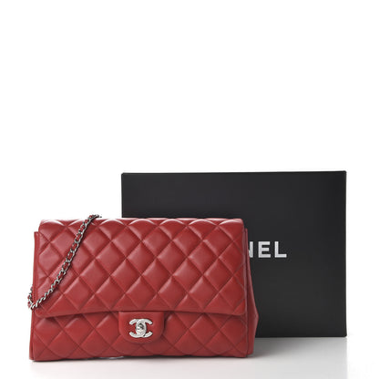 Chanel Lambskin Quilted Clutch With Chain Flap Red 11 of 11