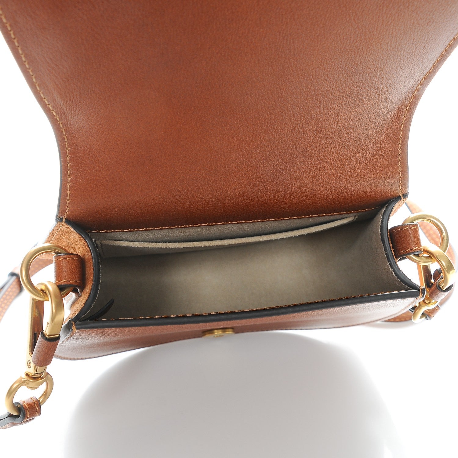 Chloe Calfskin Suede Small Nile Bracelet Bag Caramel 6 of 9