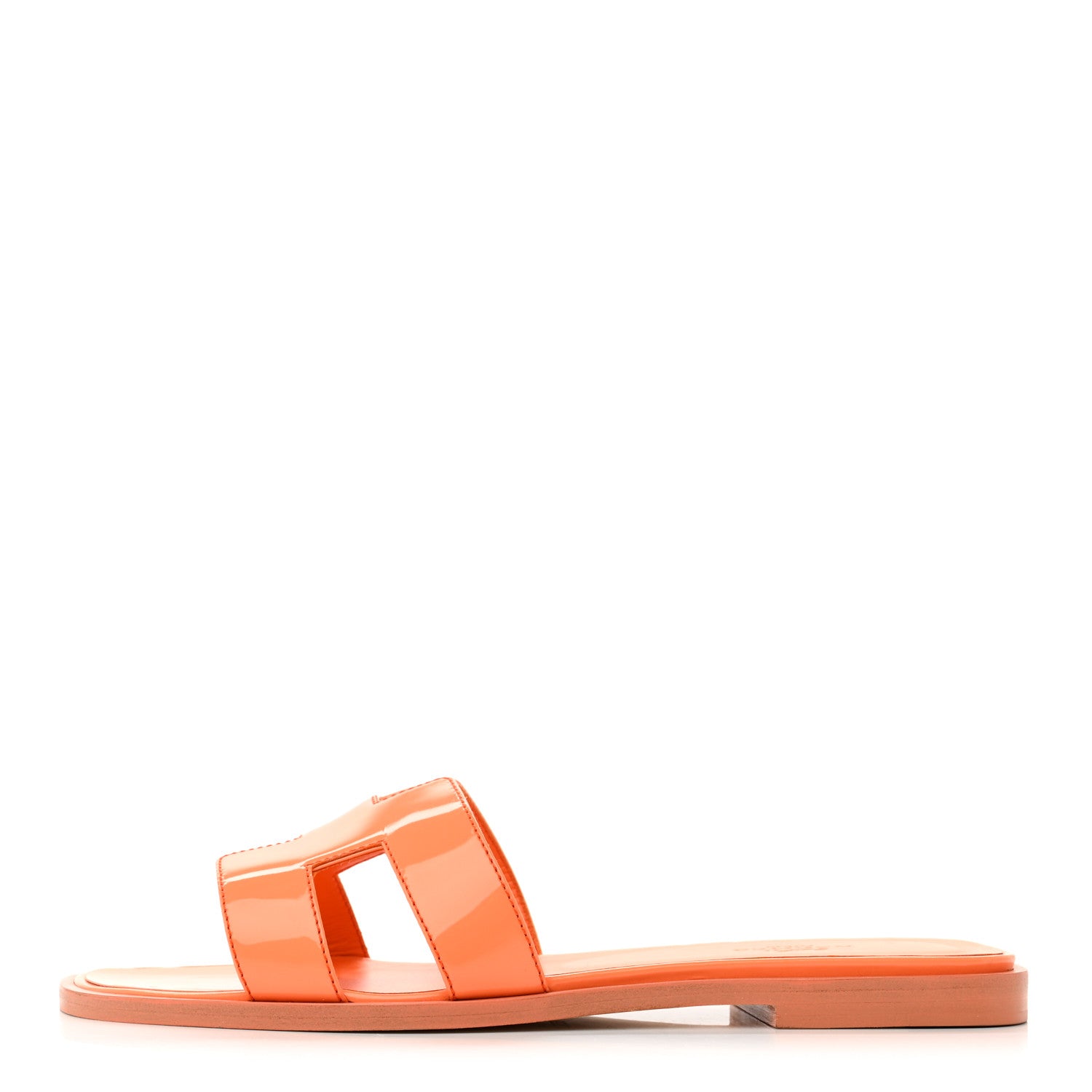 Hermes Patent Oran Sandals 36.5 Orange Melon 1 of 7