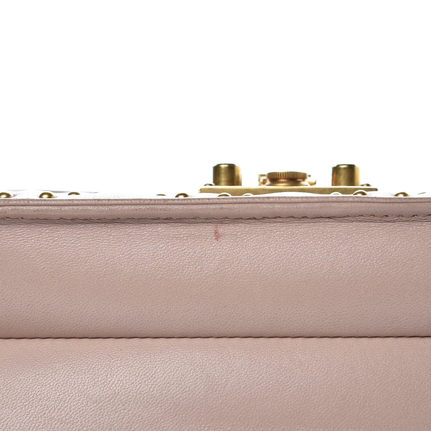Christian Dior Lambskin Cannage Studded Large Dioraddict Flap Bag Nude 9 of 10