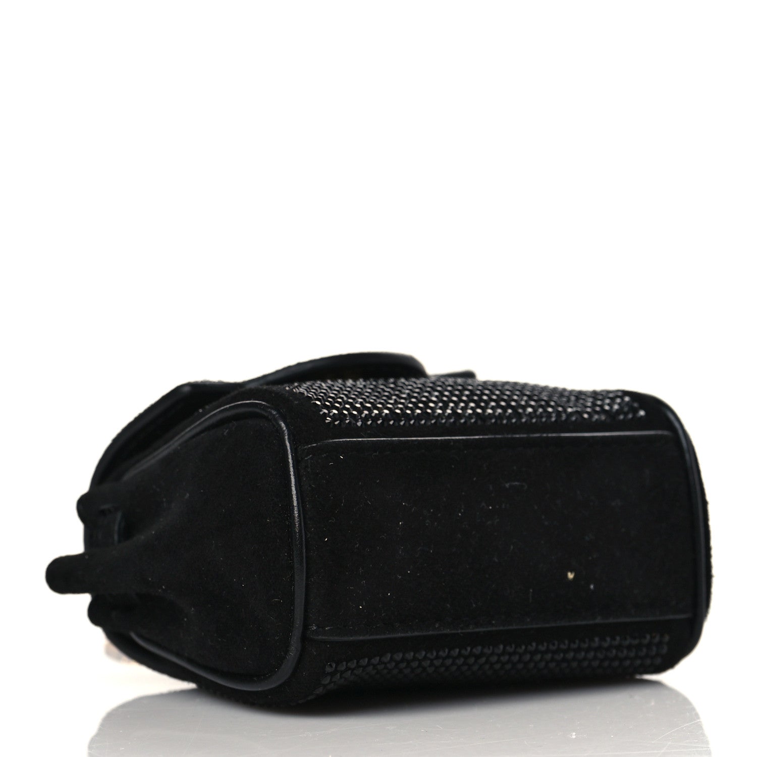 Versace Suede Crystal Studded Micro La Medusa Bag Black 4 of 9