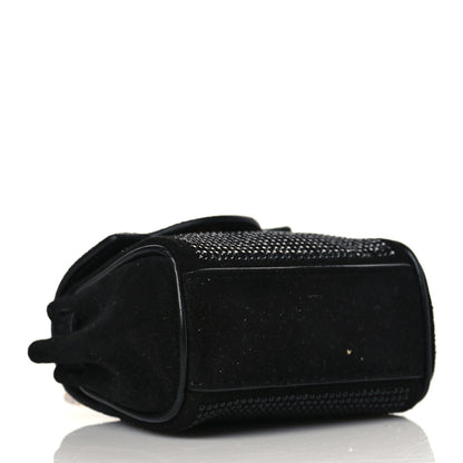 Versace Suede Crystal Studded Micro La Medusa Bag Black 4 of 9