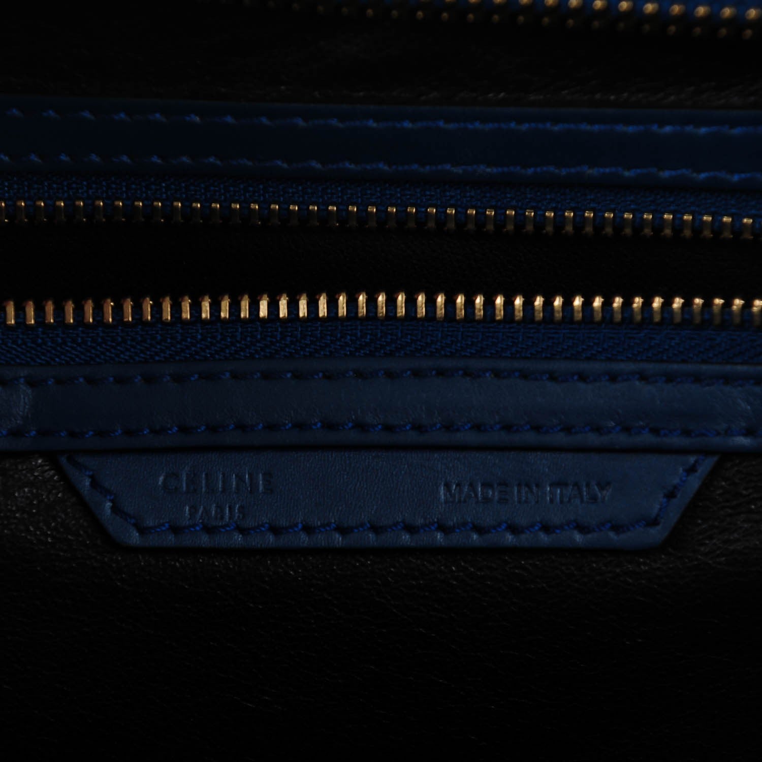 Celine Smooth Calfskin Mini Bi-Color Luggage Ocean Blue 6 of 7