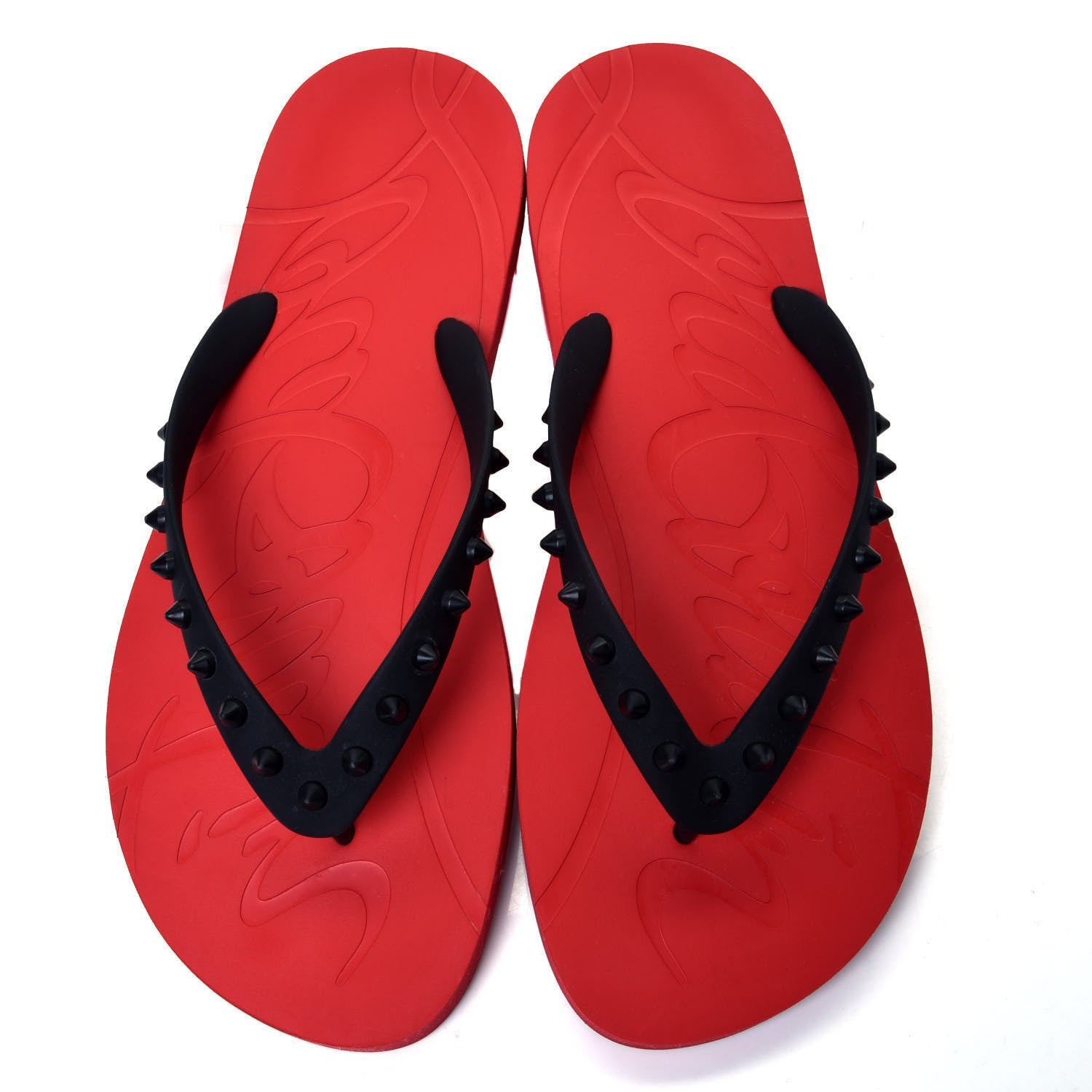 Christian Louboutin Rubber Spike Loubi Donna Flip Flop 42 Black 3 of 7
