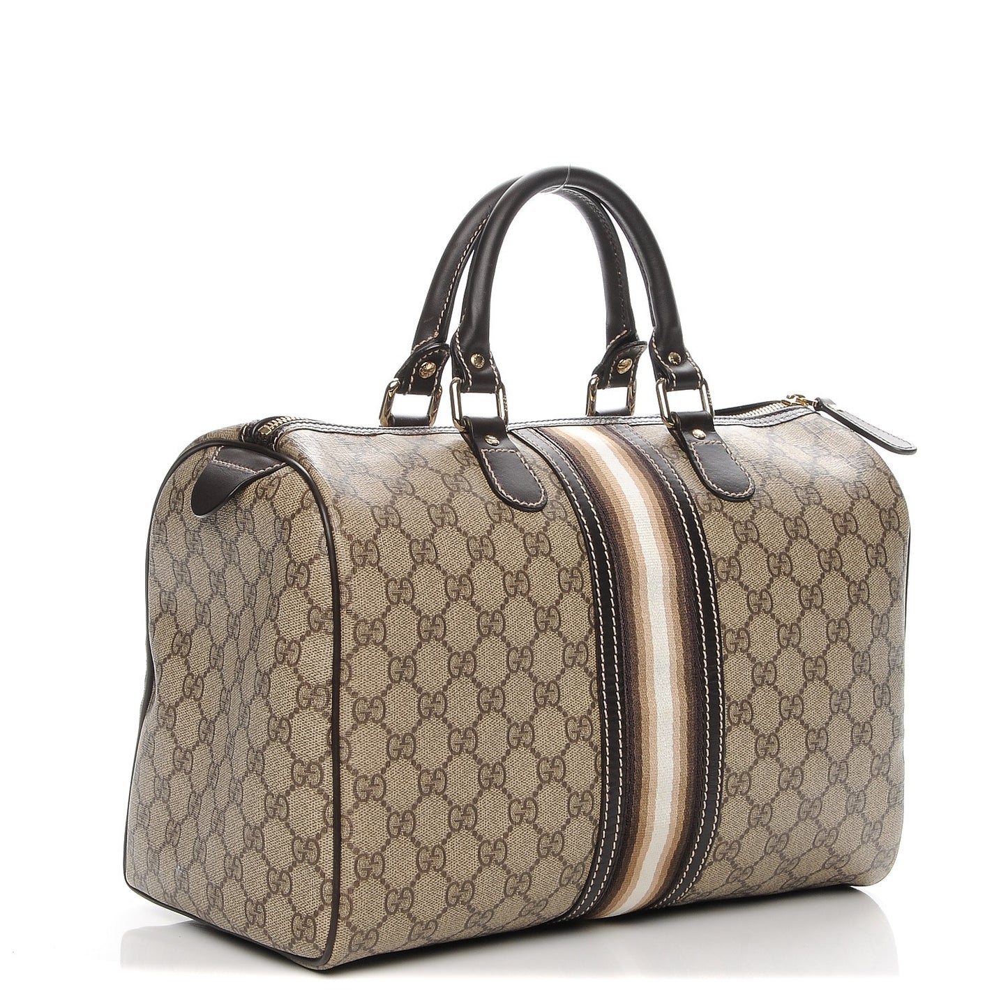 GG Plus Monogram Web Medium Joy Boston Dark Brown