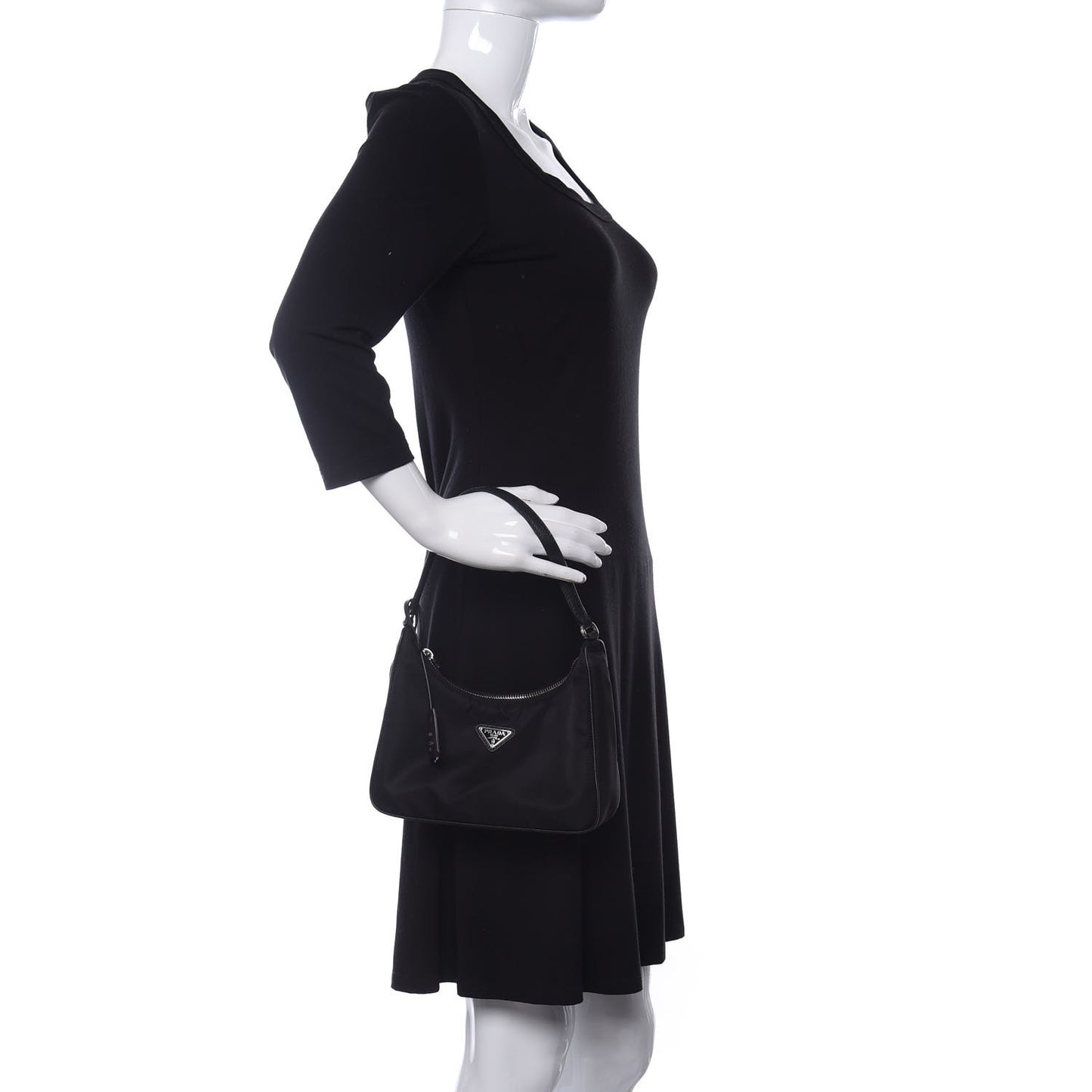 Tessuto Nylon Saffiano Mini Re-Edition 2005 Bag Black