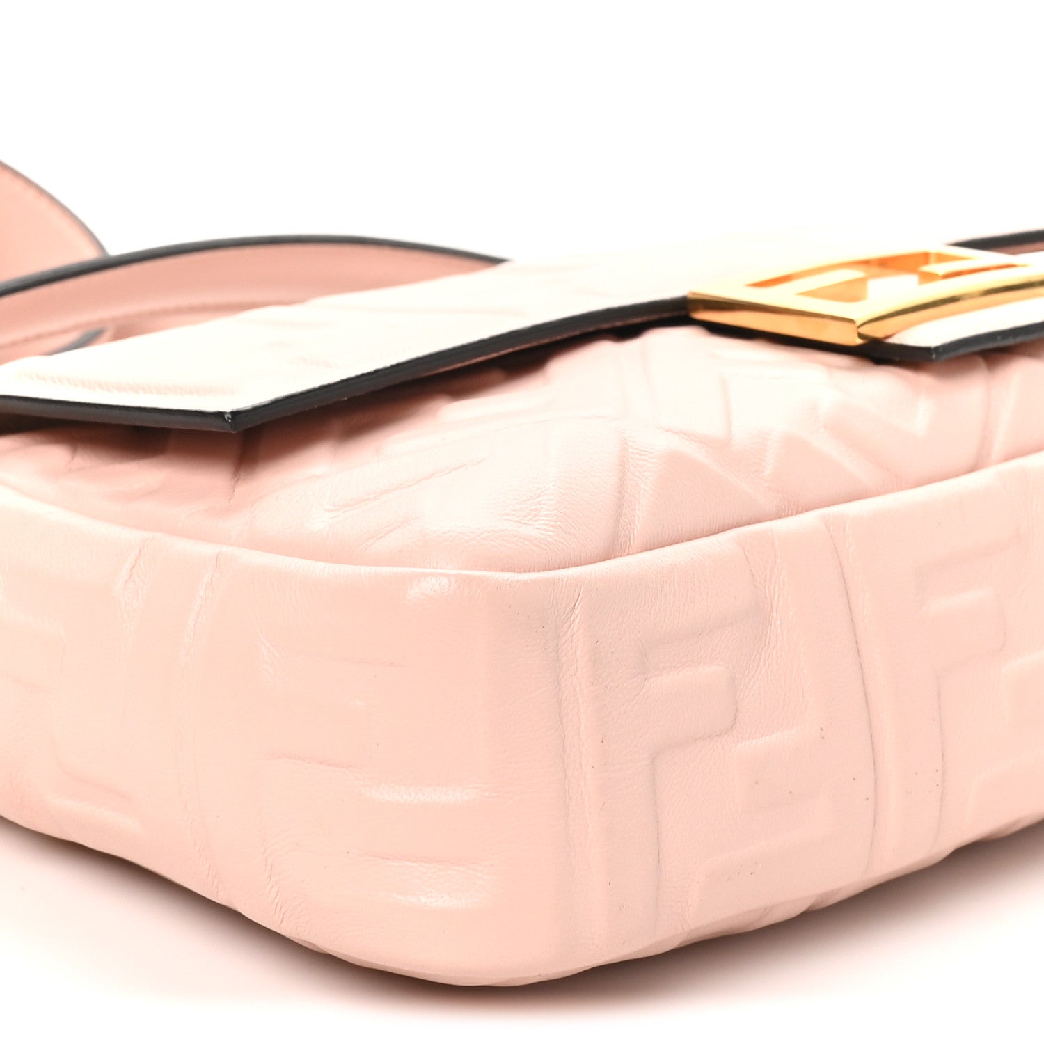 Fendi Nappa FF 1974 Embossed Baguette Baby Pink 9 of 10