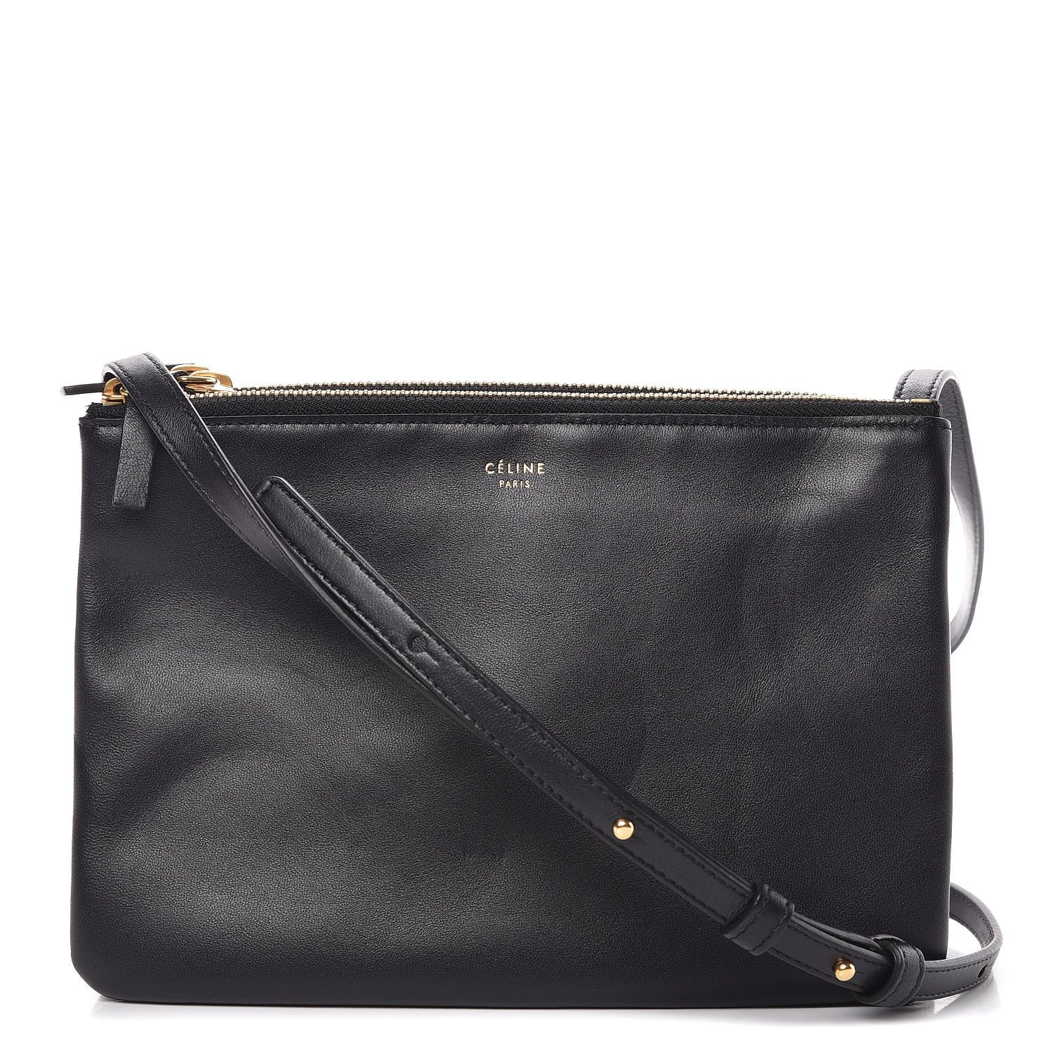 Celine Lambskin Small Trio Crossbody Bag Black 1 of 12