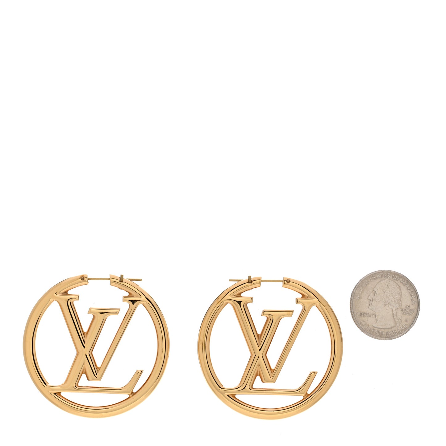 Metal Louise Hoop Earrings Gold