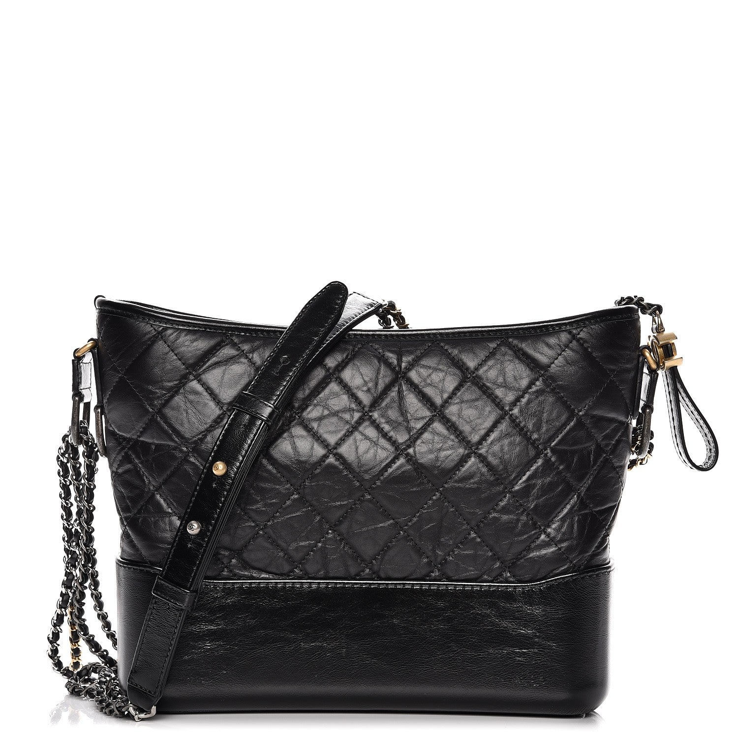 Chanel Aged Calfskin Quilted Medium Gabrielle Hobo Black 1 of 9