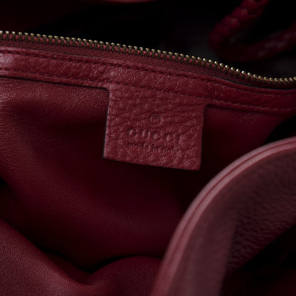 Gucci Deerskin Large Hip Bamboo Hobo Raspberry Candy 8 of 12