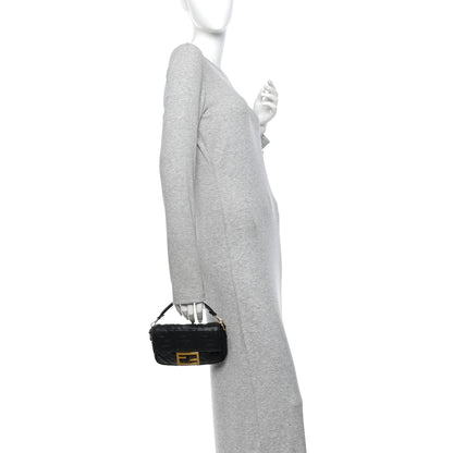 Fendi Nappa FF 1974 Embossed Mini Baguette Black 2 of 12