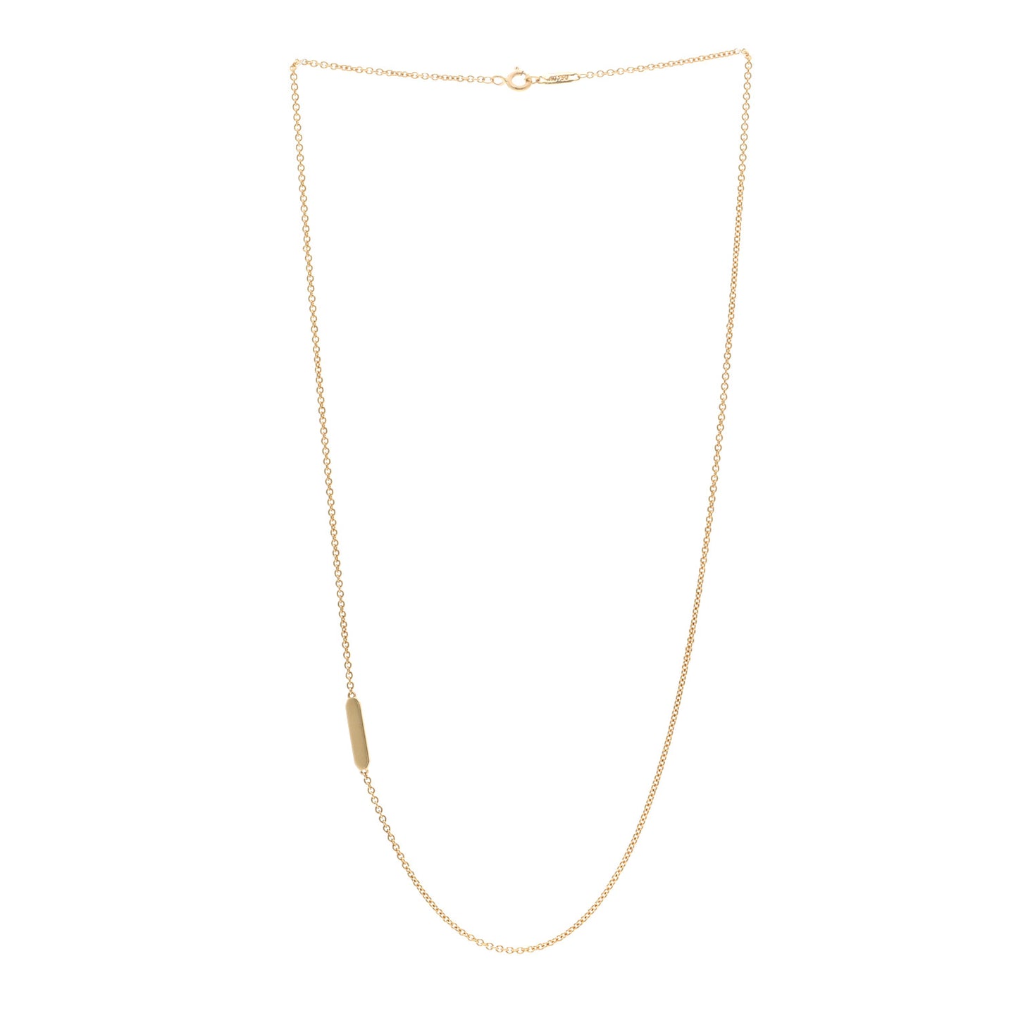 18K Yellow Gold Tag Chain Necklace