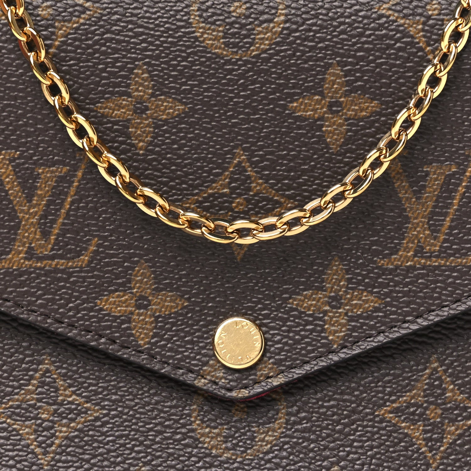 Louis Vuitton Monogram Pochette Felicie Chain Wallet Fuchsia 8 of 11
