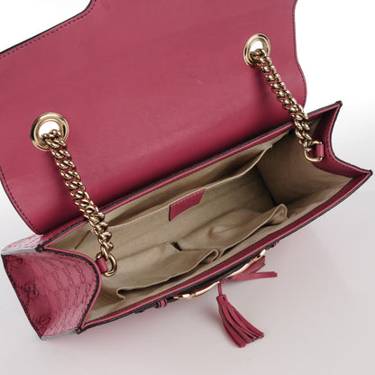 Gucci Guccissima Medium Emily Chain Shoulder Bag Dark Pink 7 of 7