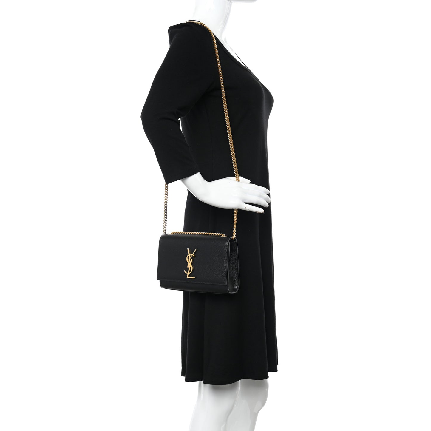Grain De Poudre Small Monogram Kate Satchel Black