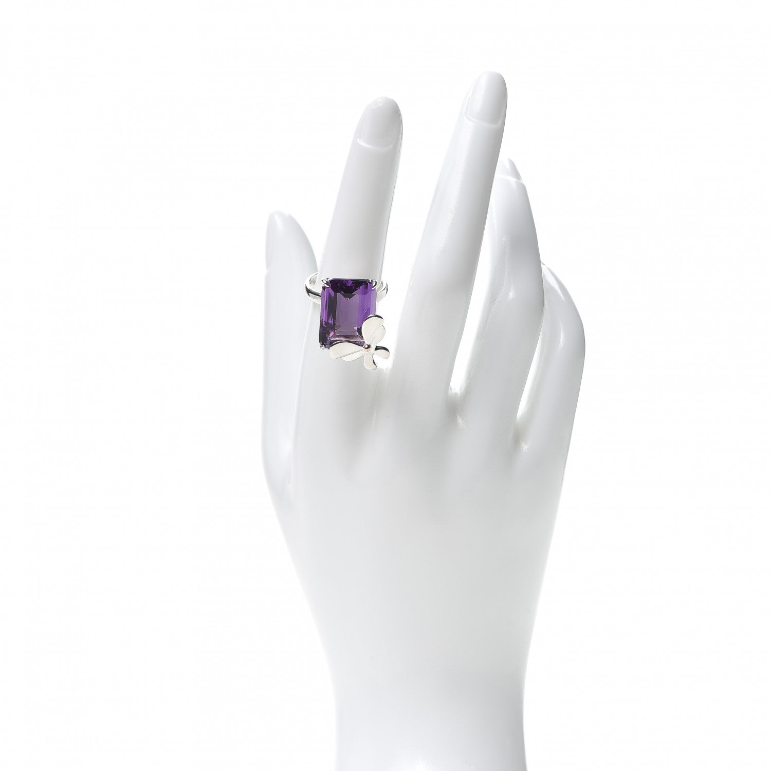 Tiffany Sterling Silver 18K Rose Gold Amethyst Return to Tiffany Love Bugs Butterfly Ring 54 6.75 2 of 6