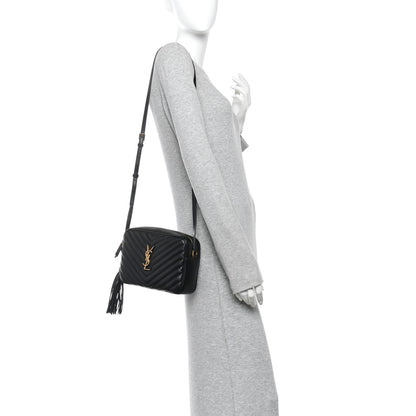 Saint Laurent Calfskin Matelasse Monogram Lou Camera Bag Black 2 of 10
