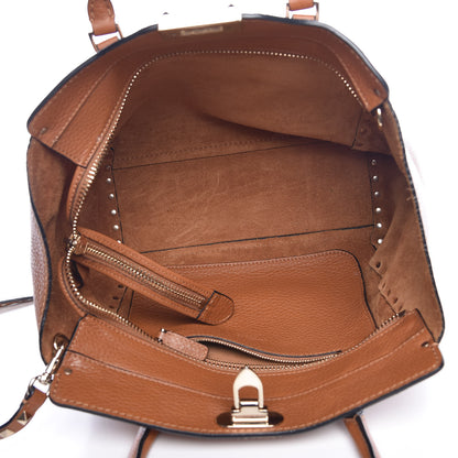 Valentino Garavani Pebbled Calfskin Rockstud Double Handle Tote Light Cuir 6 of 11