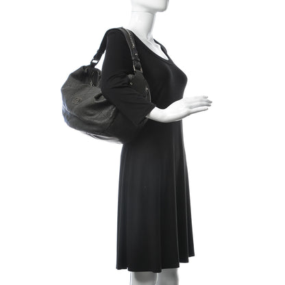 Chanel Caviar Stitched Large Outdoor Hobo Black 2 of 9
