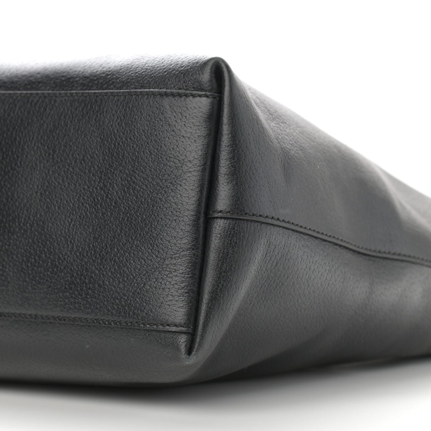 Textured Calfskin Web Medium Ophidia Shopping Tote Black