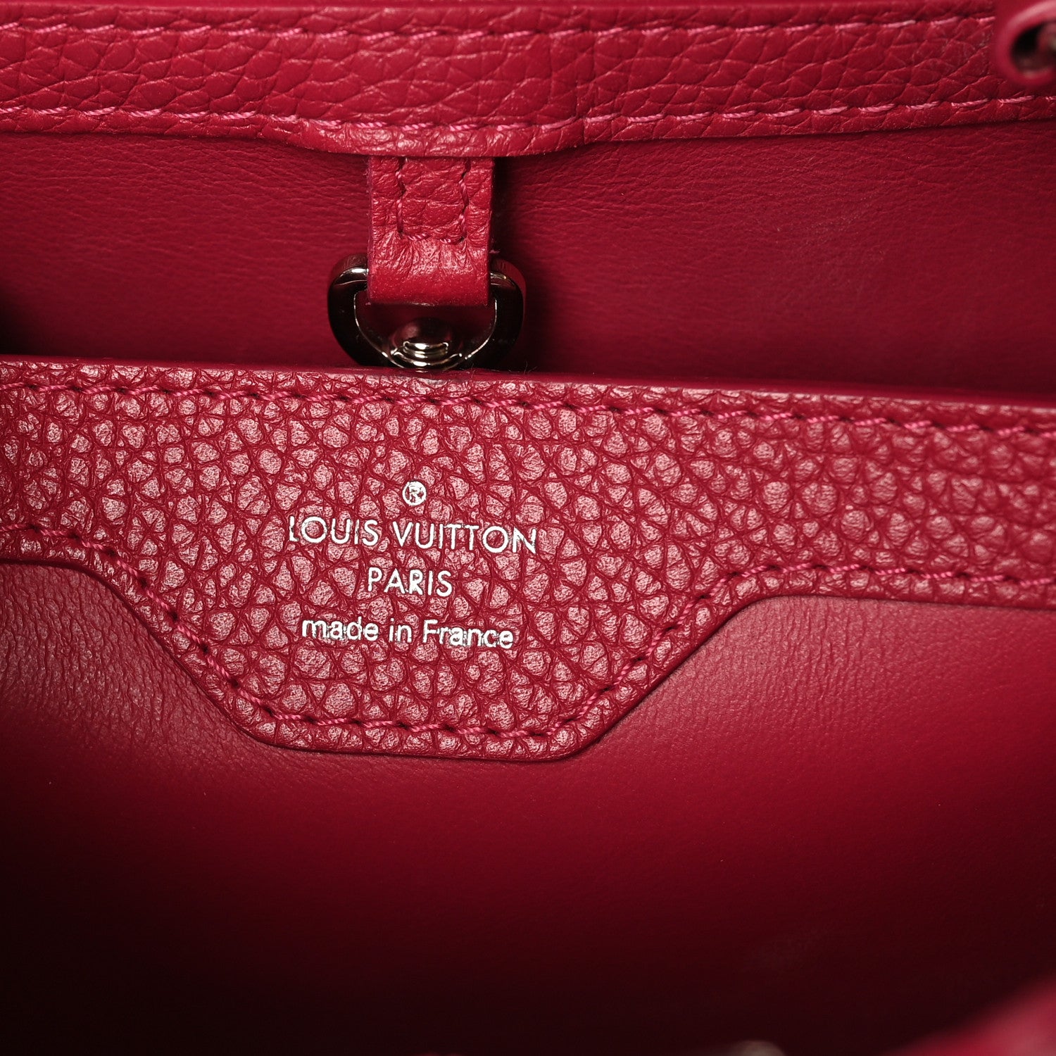 Louis Vuitton Taurillon Lace Croquets Capucines BB Groseille 6 of 9