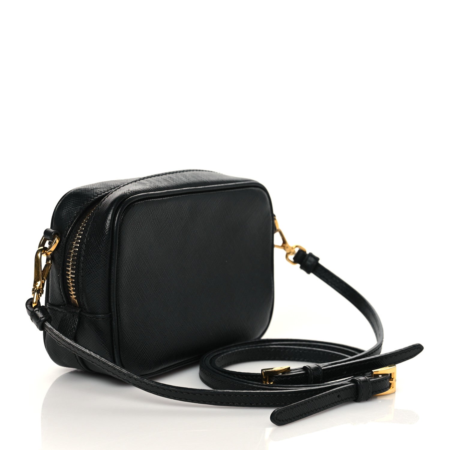 Prada Saffiano Mini Camera Crossbody Bag Black 3 of 10