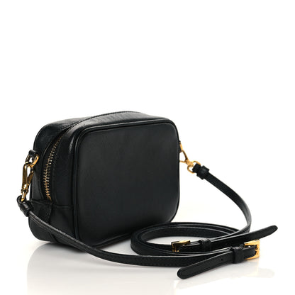 Prada Saffiano Mini Camera Crossbody Bag Black 3 of 10