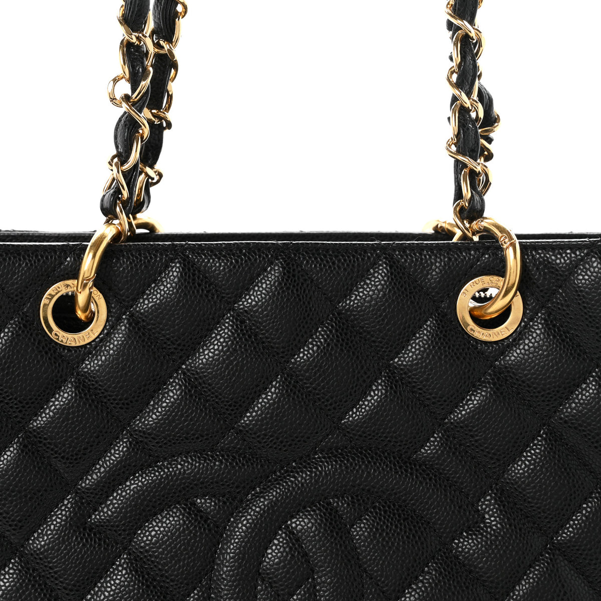 Caviar Quilted Grand Shopping Tote GST Black