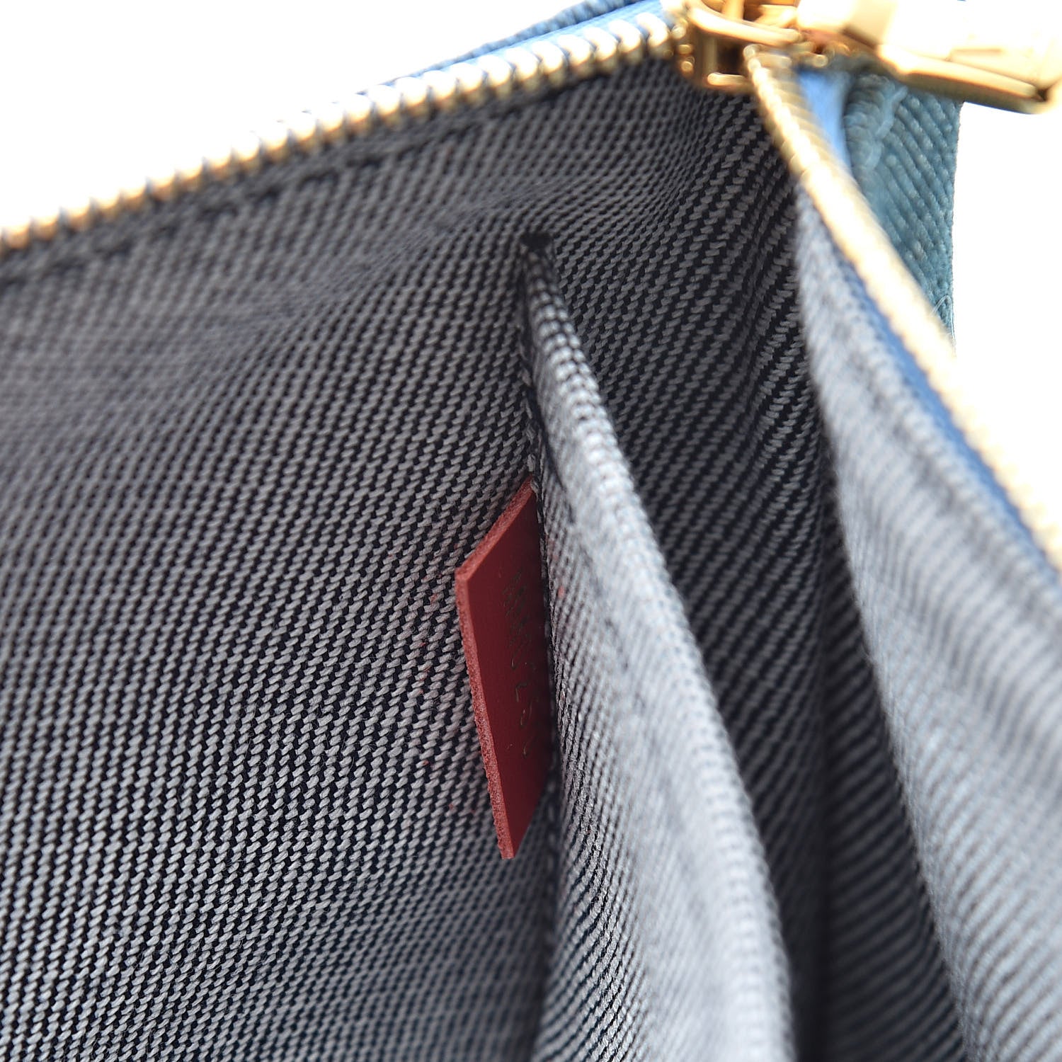 Louis Vuitton Denim Damier Monogram Patchwork Neverfull MM Pochette Blue Rouge 7 of 7
