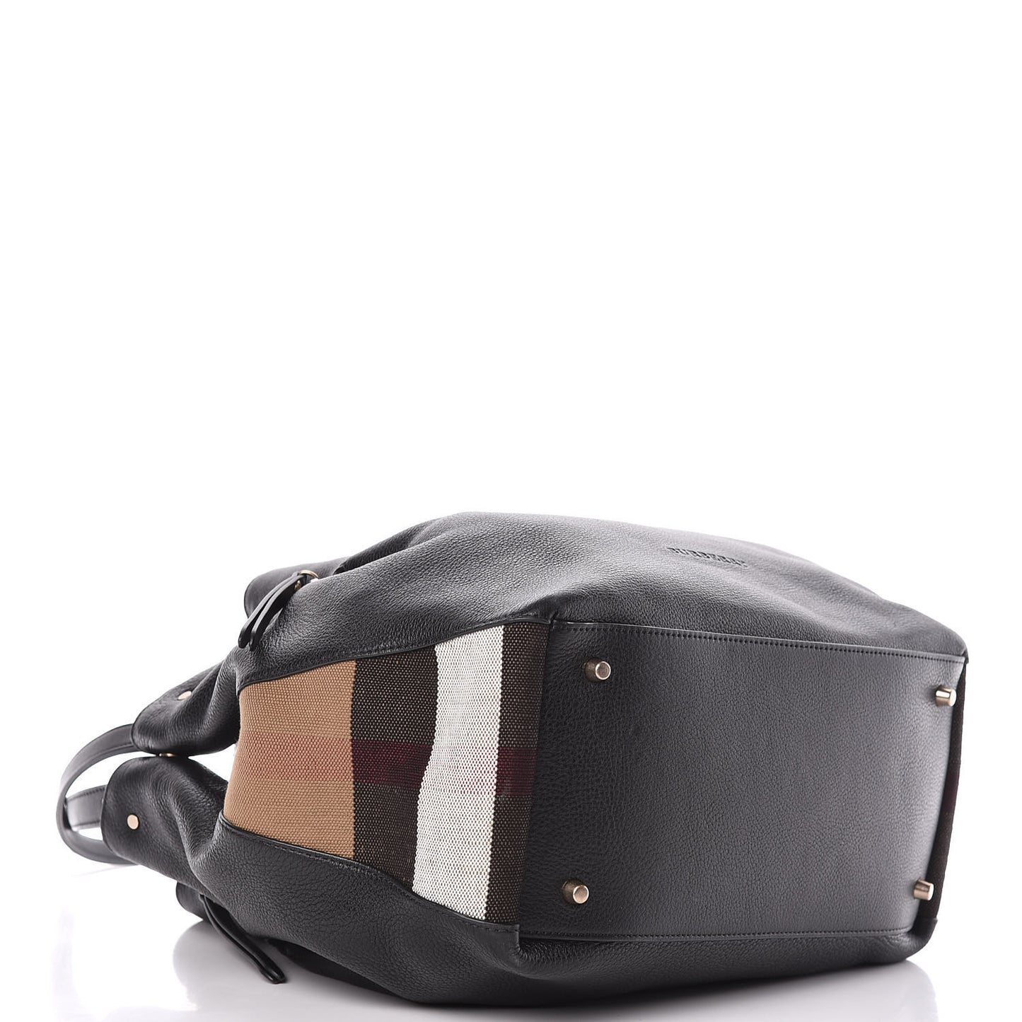 Grainy Calfskin House Check Medium Maidstone Black