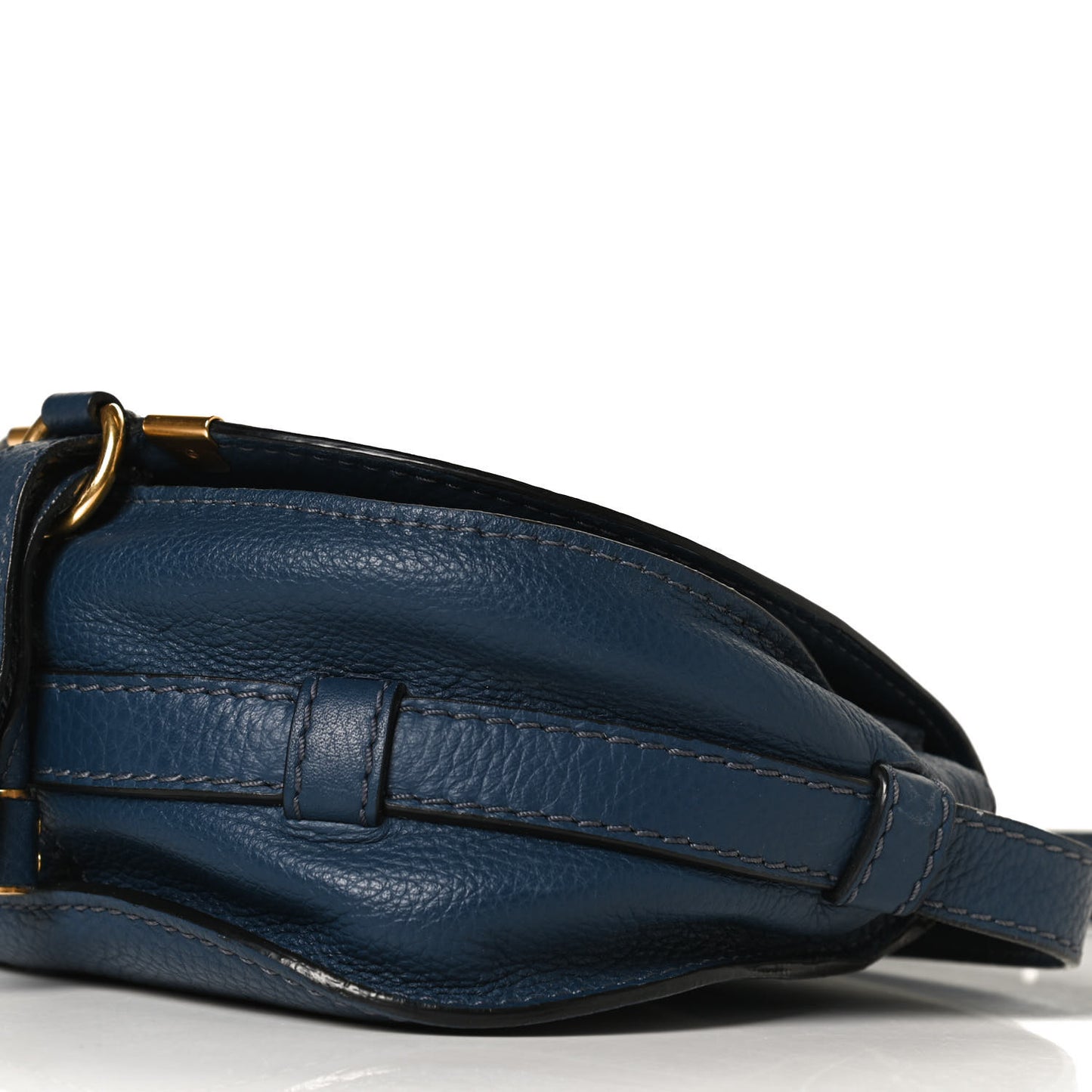 Calfskin Mini Marcie Round Crossbody Bag Royal Navy