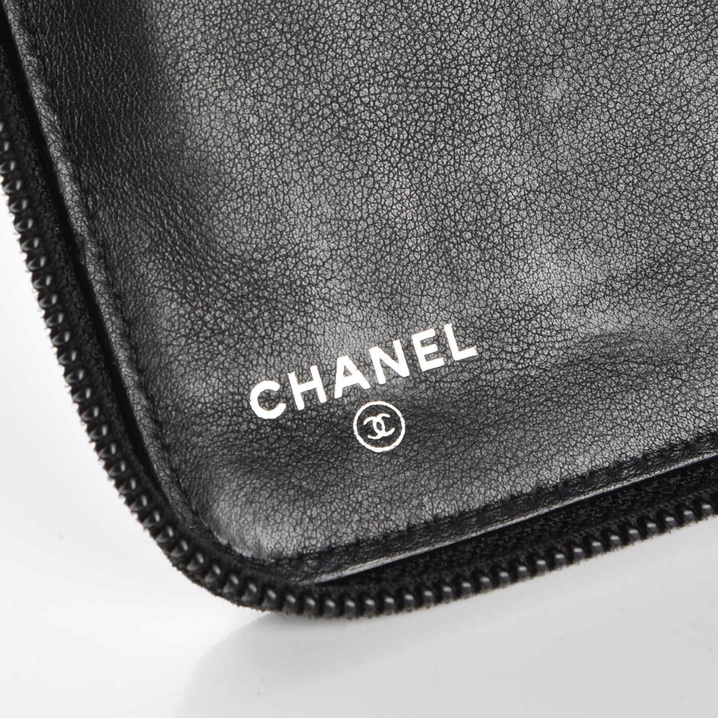 Caviar CC Timeless Large Zip Around Wallet Black